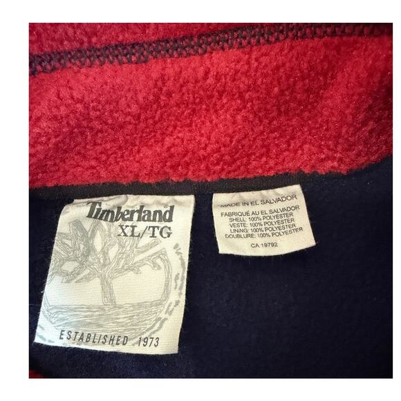 Timberland Blue mock neck  Polartec Men's Full Zip Fleece Jacket XL tall - Picture 4 of 9